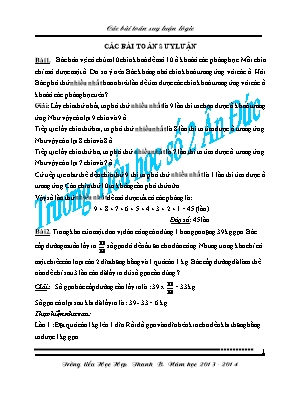 Các bài toán suy luận Toán lớp 4 - Năm học 2013-2014 - Trường Tiểu học Hợp Thanh B